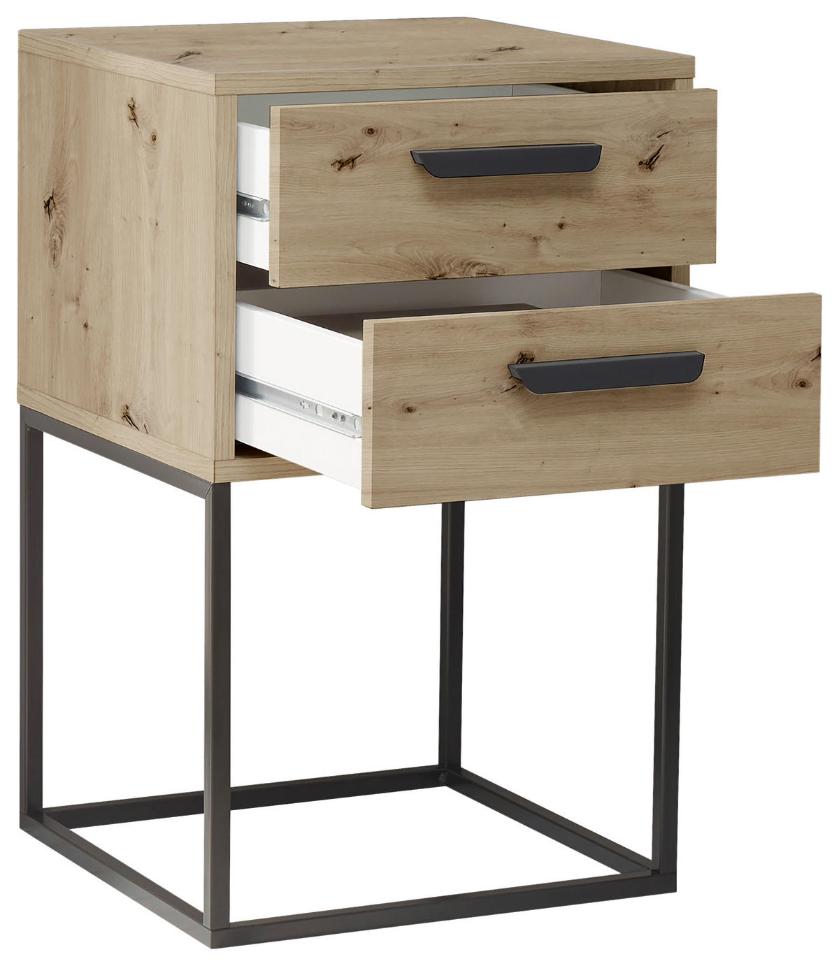 NACHTSCHRANK 40/65/38,5 cm  - Schwarz/Eiche Artisan, MODERN, Holzwerkstoff/Kunststoff (40/65/38,5cm) - Livetastic