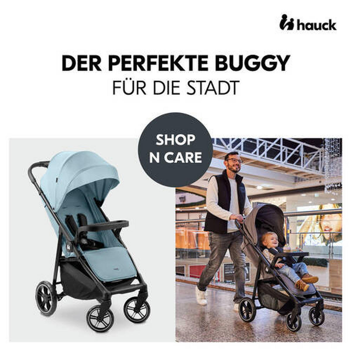 BUGGY Shop N Care  - Pastellblau/Schwarz, Basics, Kunststoff/Textil (40.5/104/51.5cm) - Hauck