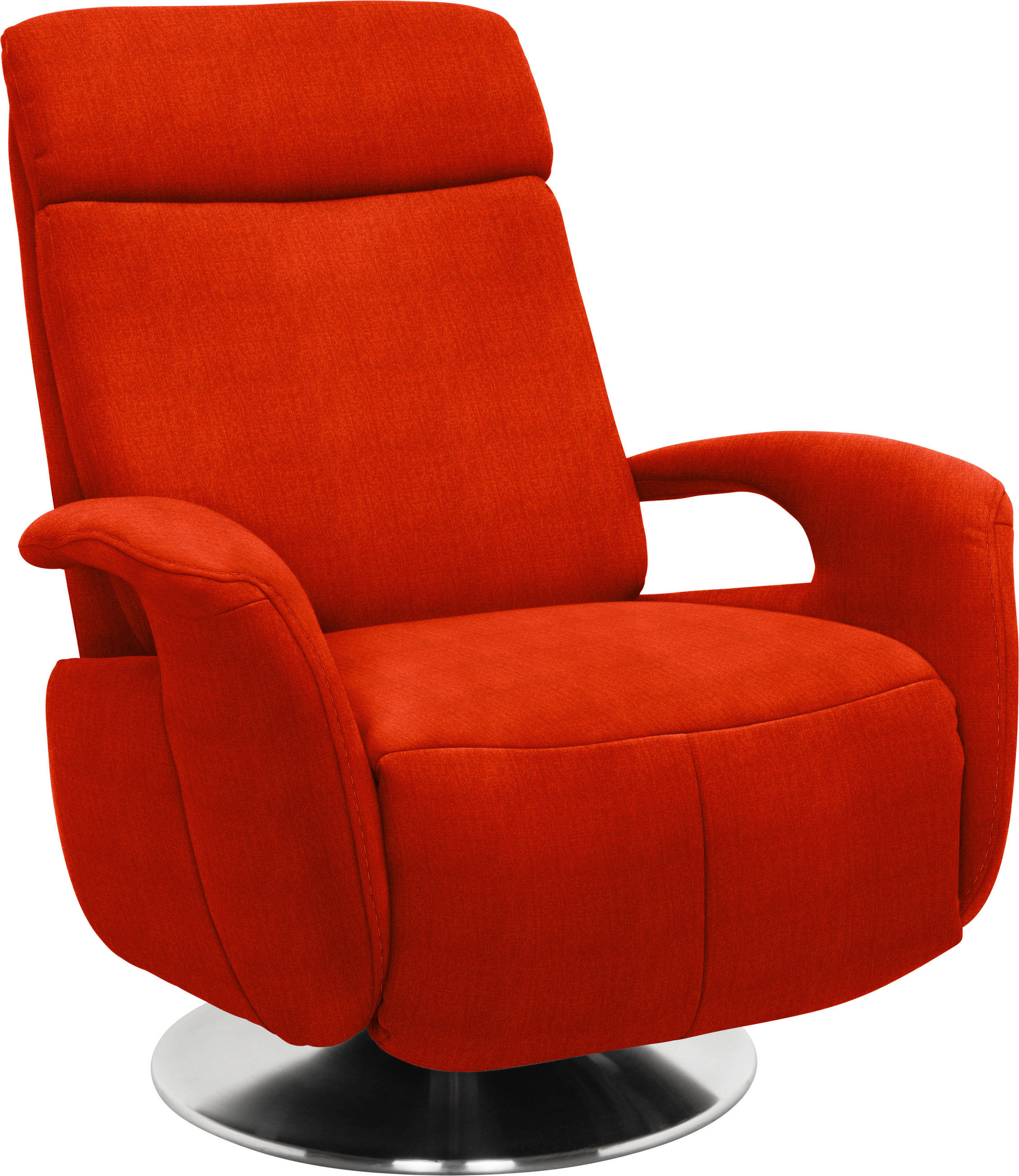 RELAXFÅTÖLJ i textil orange  - stålfärgad/orange, Klassisk, metall/textil (84/109/88cm) - Livetastic