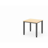 SCHREIBTISCH 80/80/68,5-81 cm Graphitfarben, Ahornfarben  - Ahornfarben/Graphitfarben, Basics, Holzwerkstoff/Metall (80/80/68,5-81cm) - Venda