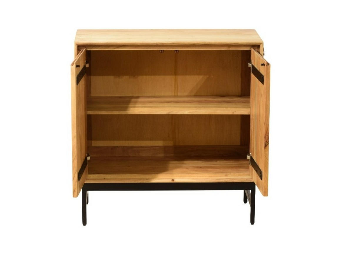 KOMMODE  in 85/85/40 cm  - Schwarz/Akaziefarben, KONVENTIONELL, Holz/Metall (85/85/40cm) - Livetastic