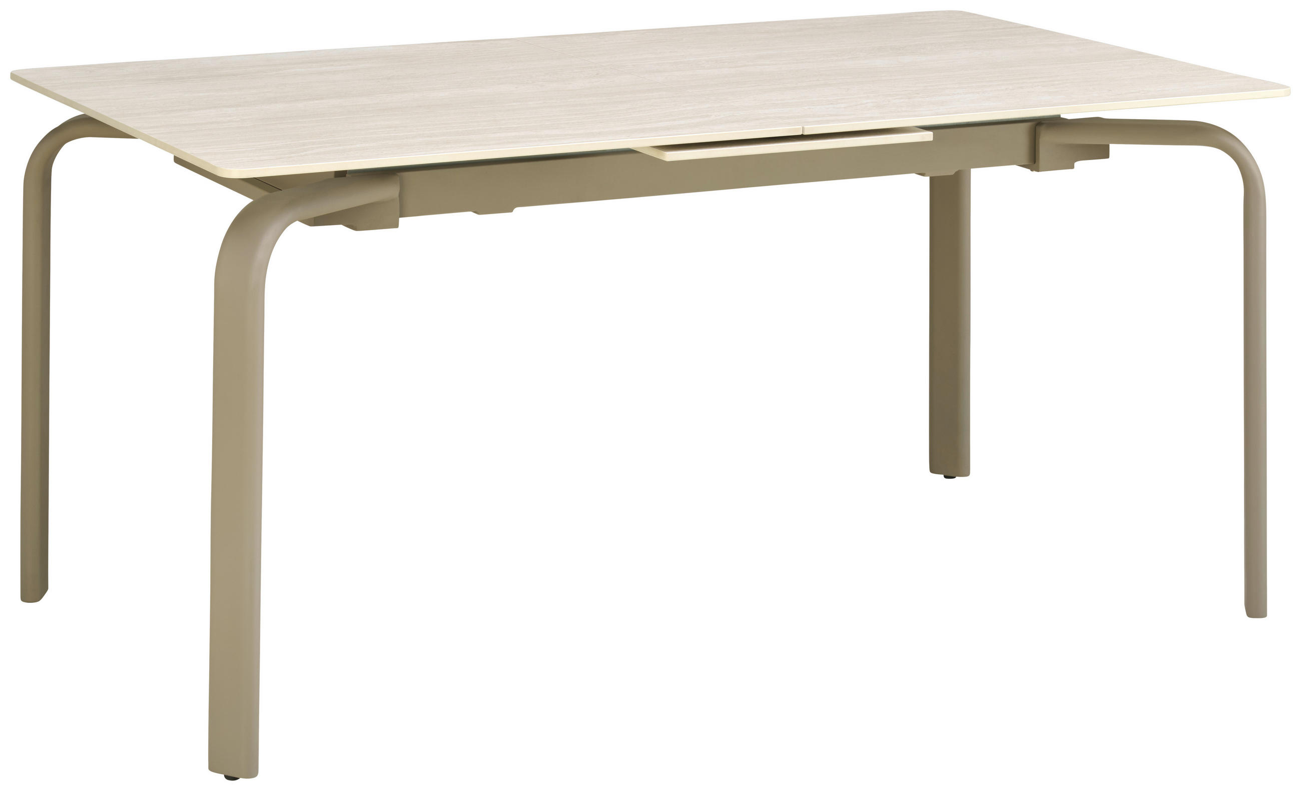 ESSTISCH Weiß rechteckig  ausziehbar  - Champagner/Weiß, MODERN, Keramik/Metall (160/200/76/90cm) - Livetastic