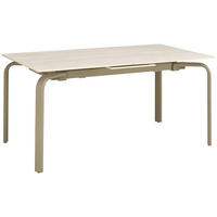ESSTISCH Weiß rechteckig  ausziehbar  - Champagner/Weiß, MODERN, Keramik/Metall (160/200/76/90cm) - Livetastic