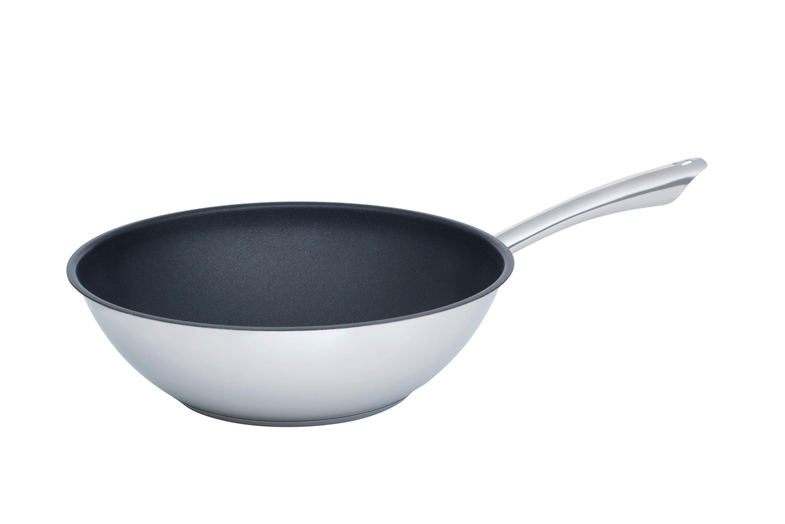 WOKPFANNE 28 cm  - Edelstahlfarben/Anthrazit, Basics, Metall (28cm) - Kelomat