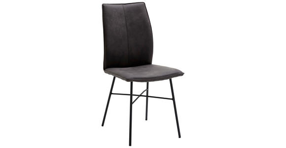 STUHL in Metall, Textil Anthrazit, Schwarz - Anthrazit/Schwarz, Design, Textil/Metall (46/93/57cm) - Dieter Knoll