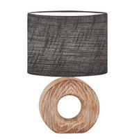 STOLNÁ LAMPA, E14, 22/13/31 cm - Natur, textil/keramika (22/13/31cm)