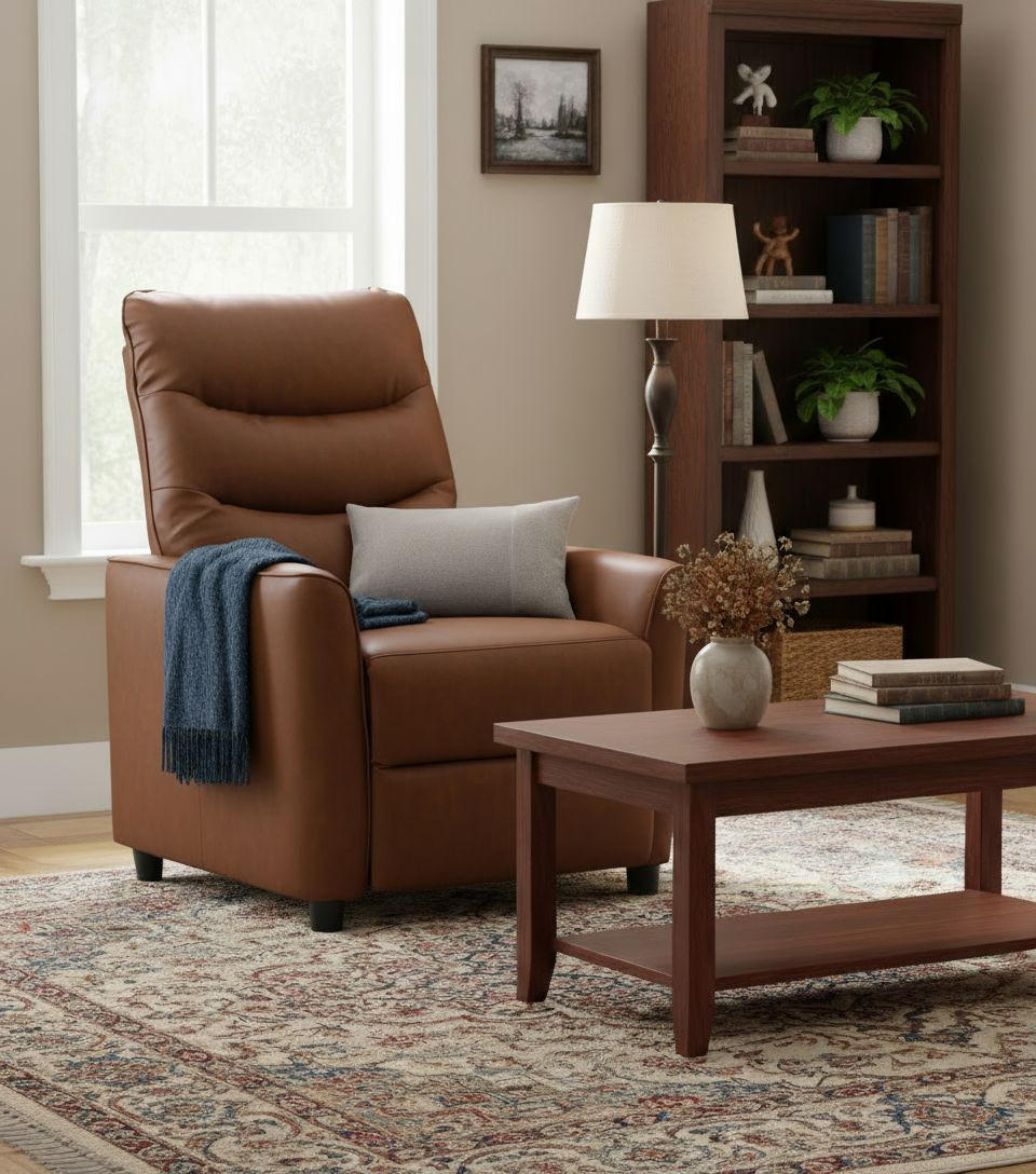 FERNSEHSESSEL  mit Lederlook Braun  - Schwarz/Braun, KONVENTIONELL, Textil/Metall (76/105/88cm) - MID.YOU