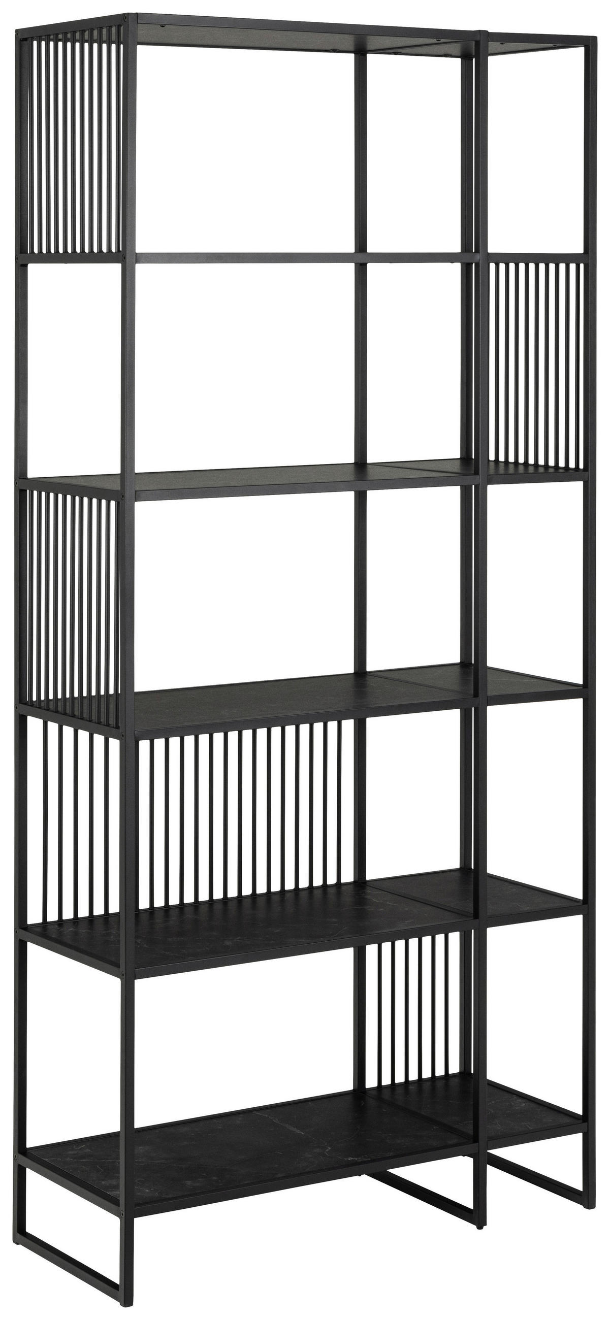 REGAL Schwarz  - Schwarz, Design, Holzwerkstoff/Metall (85/185/35cm) - MID.YOU