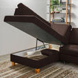 ECKSOFA in Flachgewebe Dunkelbraun  - Eichefarben/Dunkelbraun, Design, Holz/Textil (185/253cm) - Cantus