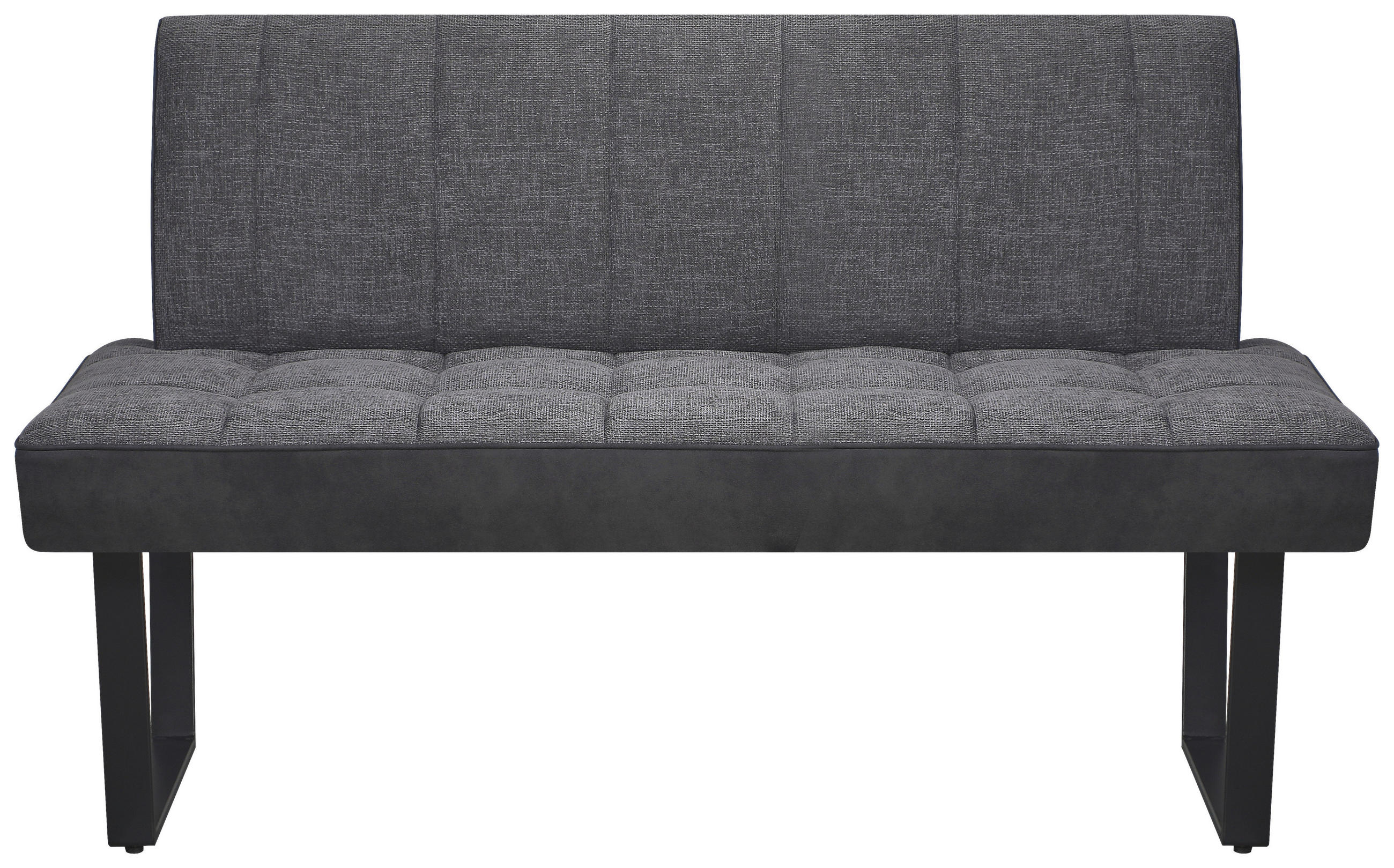 SITZBANK 140/86/70 cm Mikrofaser, Leinenoptik Grau, Schwarz  - Schwarz/Grau, KONVENTIONELL, Textil/Metall (140/86/70cm) - MID.YOU