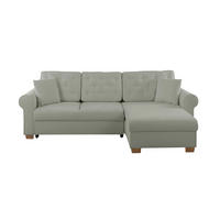 ECKSOFA in Grau  - Buchefarben/Grau, Design, Holz/Textil (266/161cm) - MID.YOU