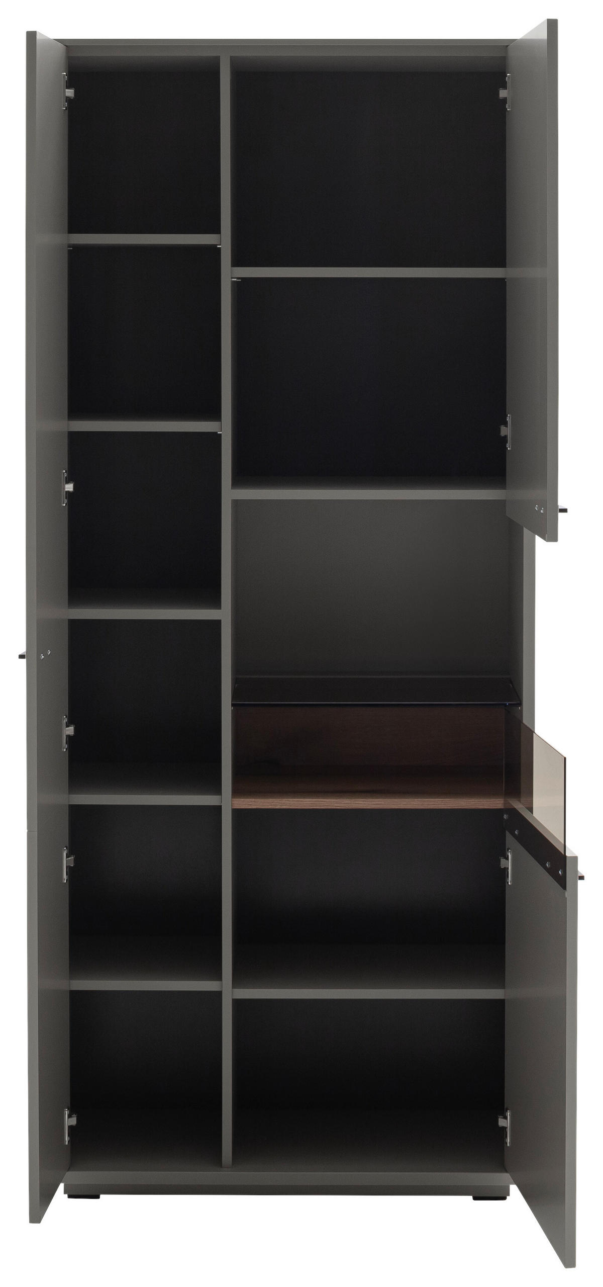 VITRINA 85/200/37 cm   - siva/boje hrasta, Design, staklo/drvni materijal (85/200/37cm) - Stylife