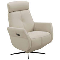 RELAXSESSEL Artù Echtleder Relaxfunktion, Kopfteilverstellung, Rücken echt    - Creme, Design, Leder (71/110/80cm) - Novel
