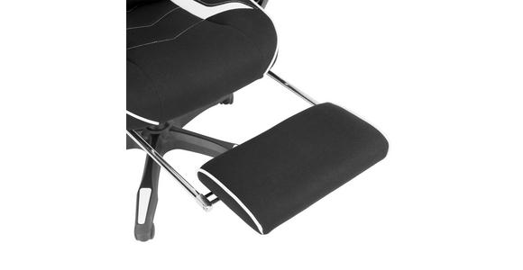 GAMINGSTUHL in Lederlook, Mikrofaser, Vliesstoff Schwarz, Weiß - Schwarz/Weiß, Design, Kunststoff/Textil (65/114/67cm) - Novel