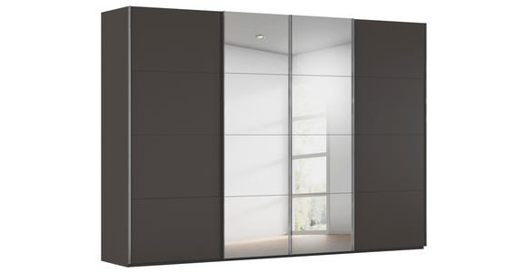 SCHWEBETÜRENSCHRANK  in Graphitfarben  - Chromfarben/Graphitfarben, Design, Holzwerkstoff/Metall (316/223/68cm) - Novel