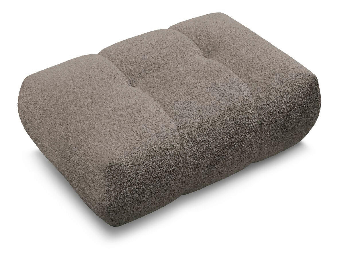 HOCKER FUJI  Bouclé Taupe  - Taupe/Schwarz, MODERN, Kunststoff/Textil (112/44/80cm)