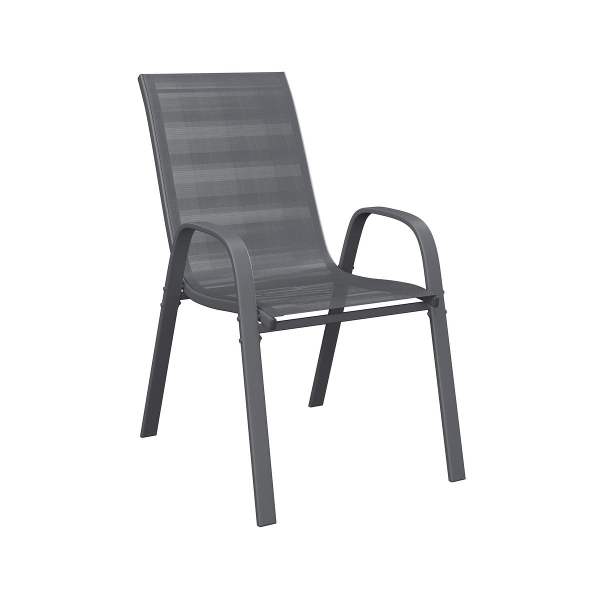 GARTENSESSEL-SET Metall, Textil Anthrazit  - Anthrazit, MODERN, Textil/Metall (54/90/72cm) - Ambia Garden