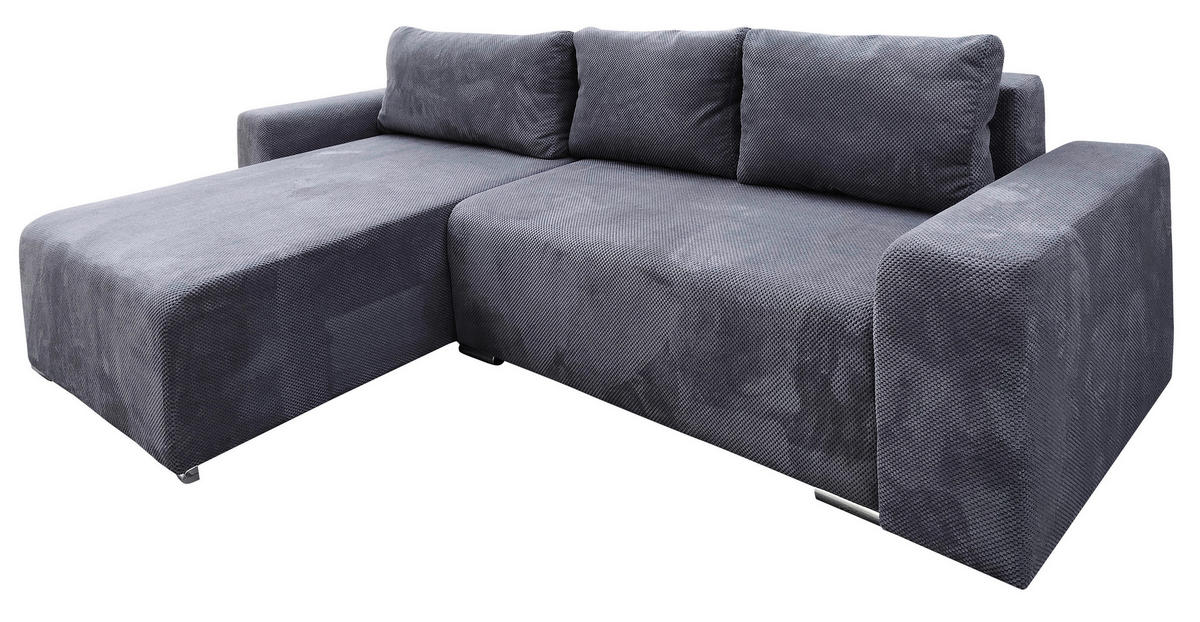 SEDEŽNA GARNITURA, siva  - srebrne barve/siva, Design, umetna masa/tekstil - Carryhome