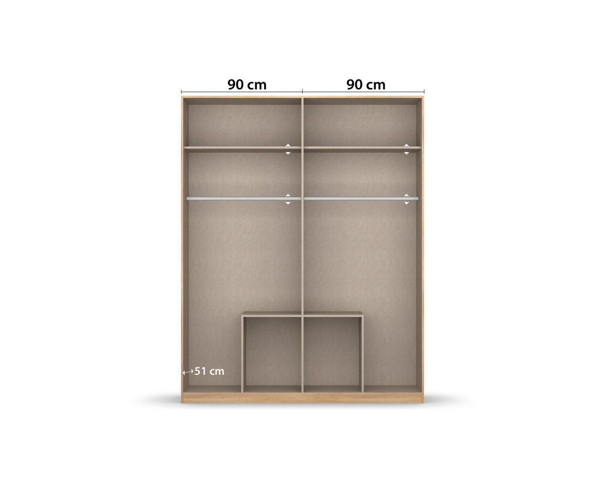 DREHTÜRENSCHRANK 4-türig Weiß  - Alufarben/Weiß, Basics, Holzwerkstoff/Kunststoff (181/229/54cm) - Xora
