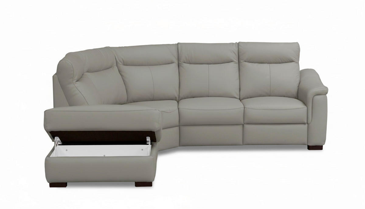 ECKSOFA  in Lederlook Echtleder Schlammfarben  229/260 cm  - Wengefarben/Schlammfarben, Design, Leder/Holz (229/260cm) - Livetastic