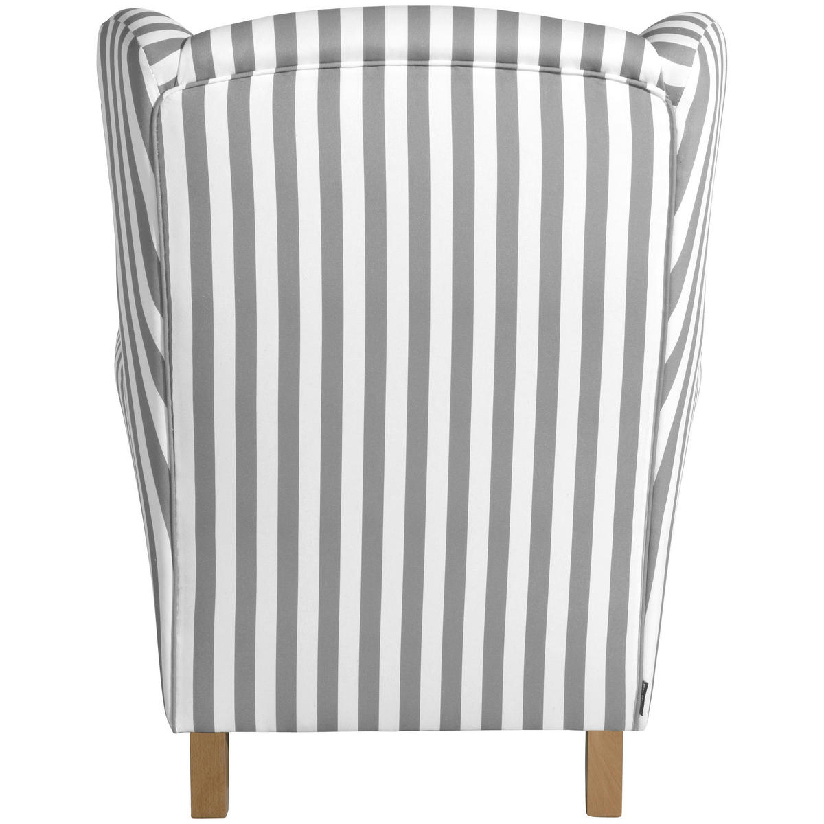 OHRENSESSEL in Flachgewebe Weiss, Hellbraun  - Hellbraun/Weiss, Konventionell, Holz/Textil (77/103/86cm) - Max Winzer