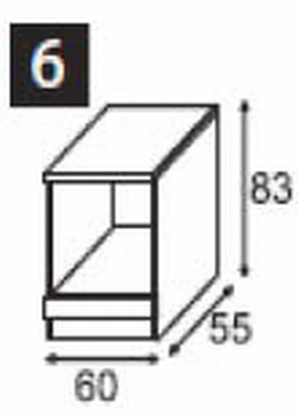 ELEMENT ZA UGRADNI ŠPORET   - sonoma hrast/bela, Dizajnerski, pločasti materijal (60/83/55cm) - Xora