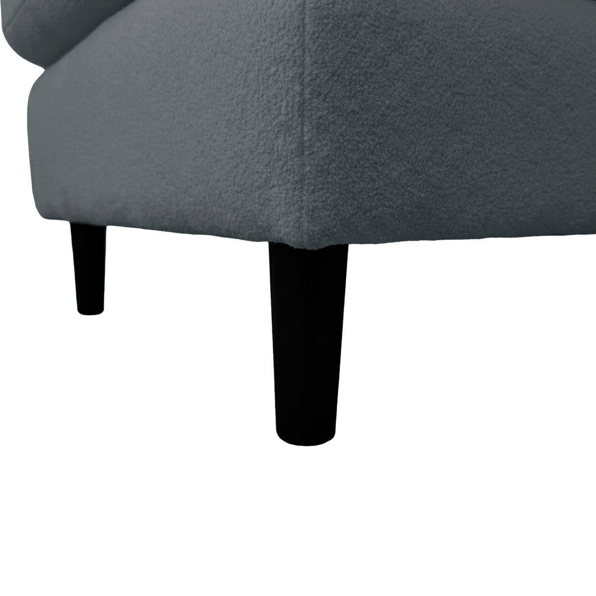ECKSOFA LAPIT in Chenille Grau  170/240 cm  - Schwarz/Grau, Design, Holz/Textil (170/240cm) - MID.YOU