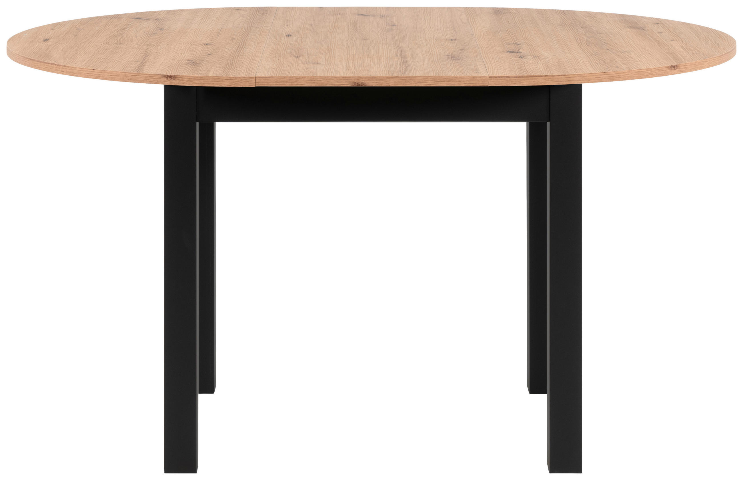 ESSTISCH Schwarz, Eiche Artisan rund ausziehbar - Schwarz/Eiche Artisan, Basics, Holzwerkstoff (100/75cm) - MID.YOU