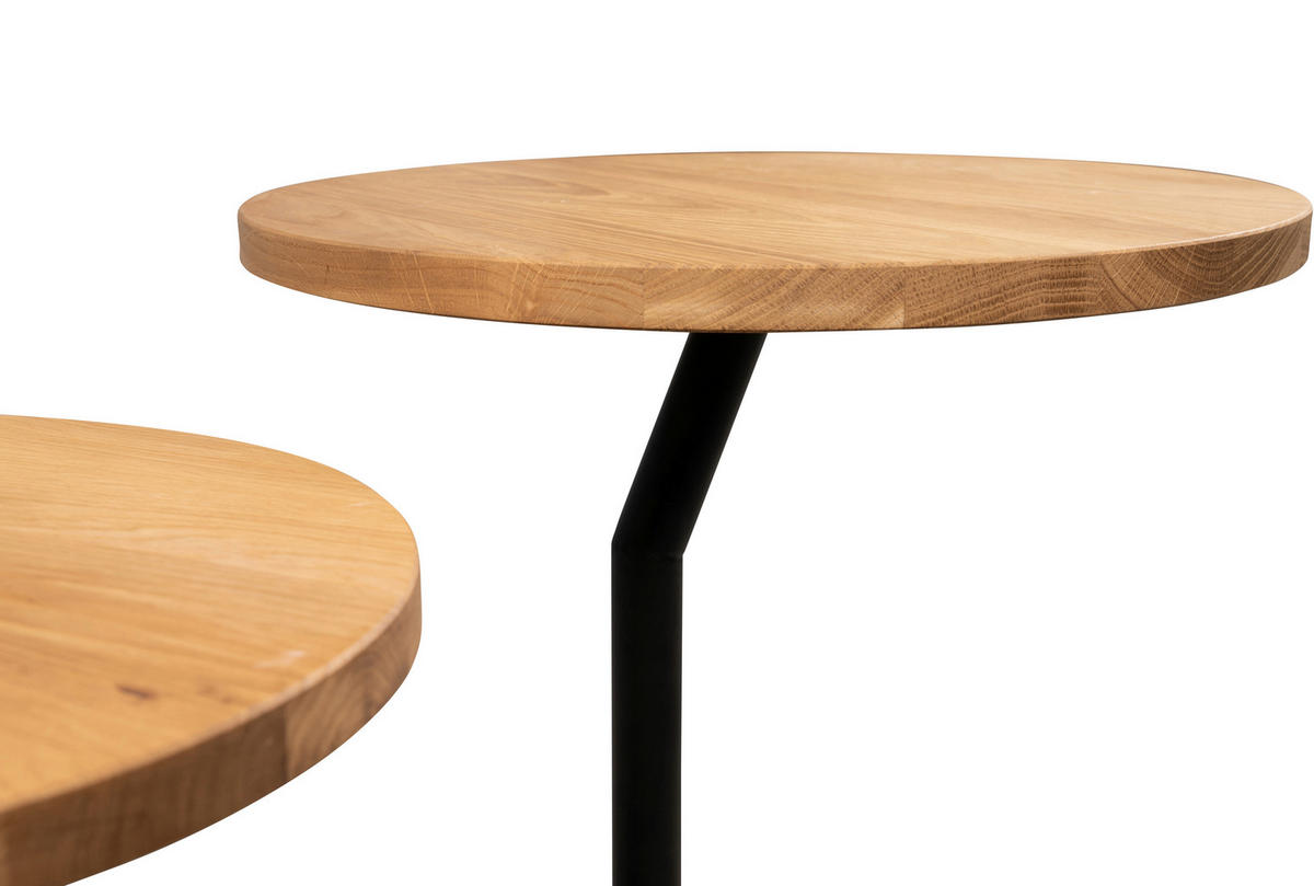 BEISTELLTISCH in Holz, Metall 45/45/50 cm  - Wildeiche/Schwarz, Basics, Holz/Metall (45/45/50cm)