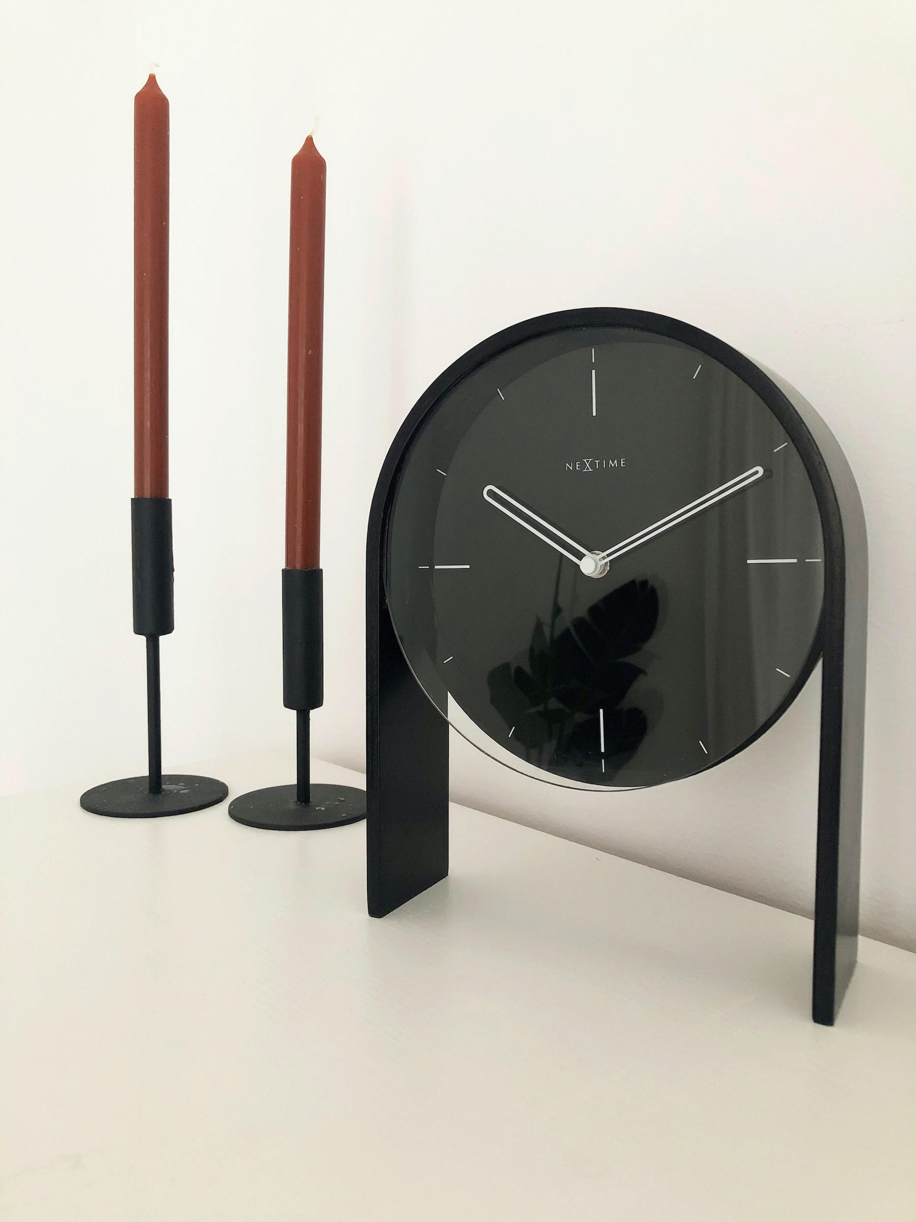 BORDSKLOCKA 21/27/6,5 cm   - svart, Basics, trä/glas (21/27/6,5cm)