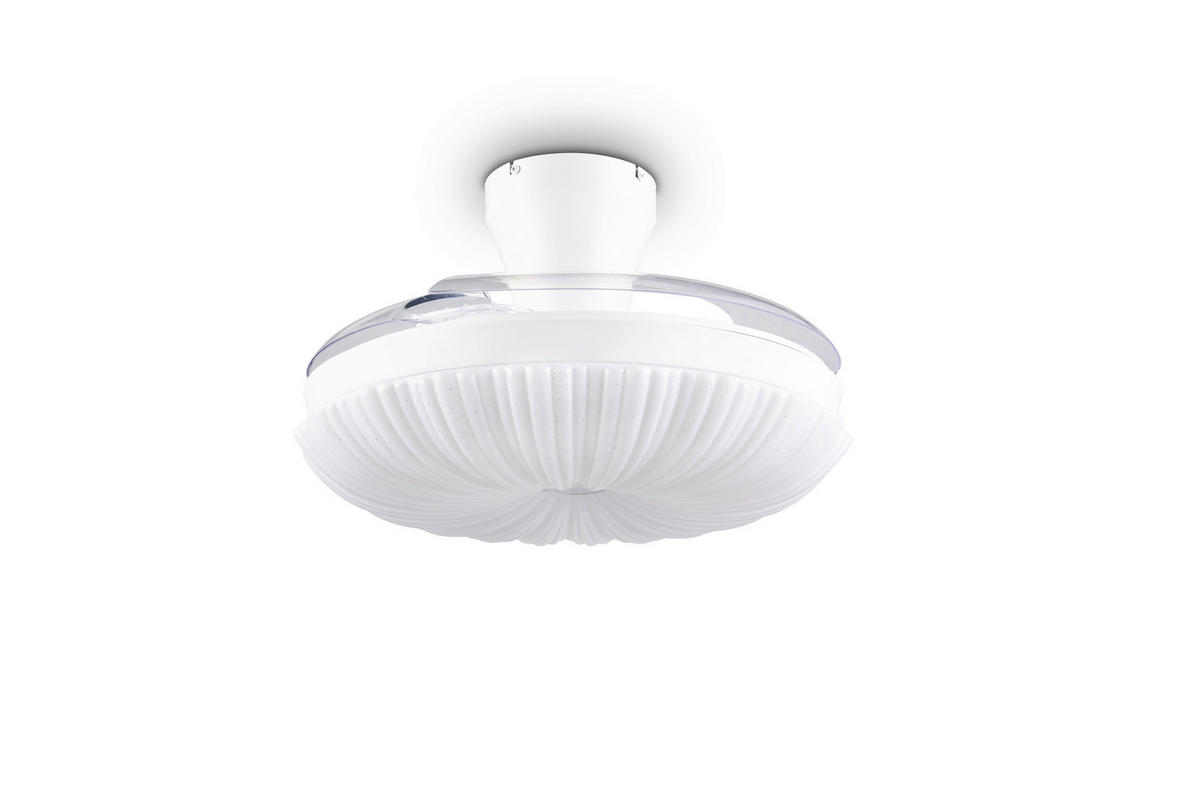 DECKENVENTILATOR - Klar/Weiß, Design, Kunststoff/Metall (106/3.5cm)