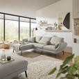 ECKSOFA  in Flachgewebe Naturfarben Armteilverstellung, Relaxfunktion, Drehsitzfunktion  175-224/255-365 cm  - Schwarz/Naturfarben, Design, Textil/Metall (175-224/255-365cm) - Dieter Knoll