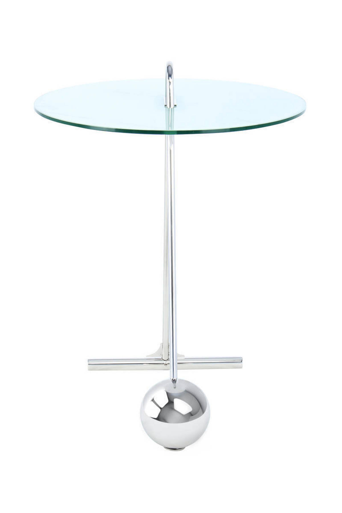 BEISTELLTISCH 46/46/60 cm Weiß, Silberfarben rund  - Silberfarben/Weiß, Basics, Glas/Metall (46/46/60cm) - Kayoom