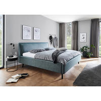 POLSTERBETT FRIEDA Bettkasten, Lattenroste 180/200 cm  in Blau  - Blau/Schwarz, KONVENTIONELL, Holz/Textil (180/200cm) - Livetastic