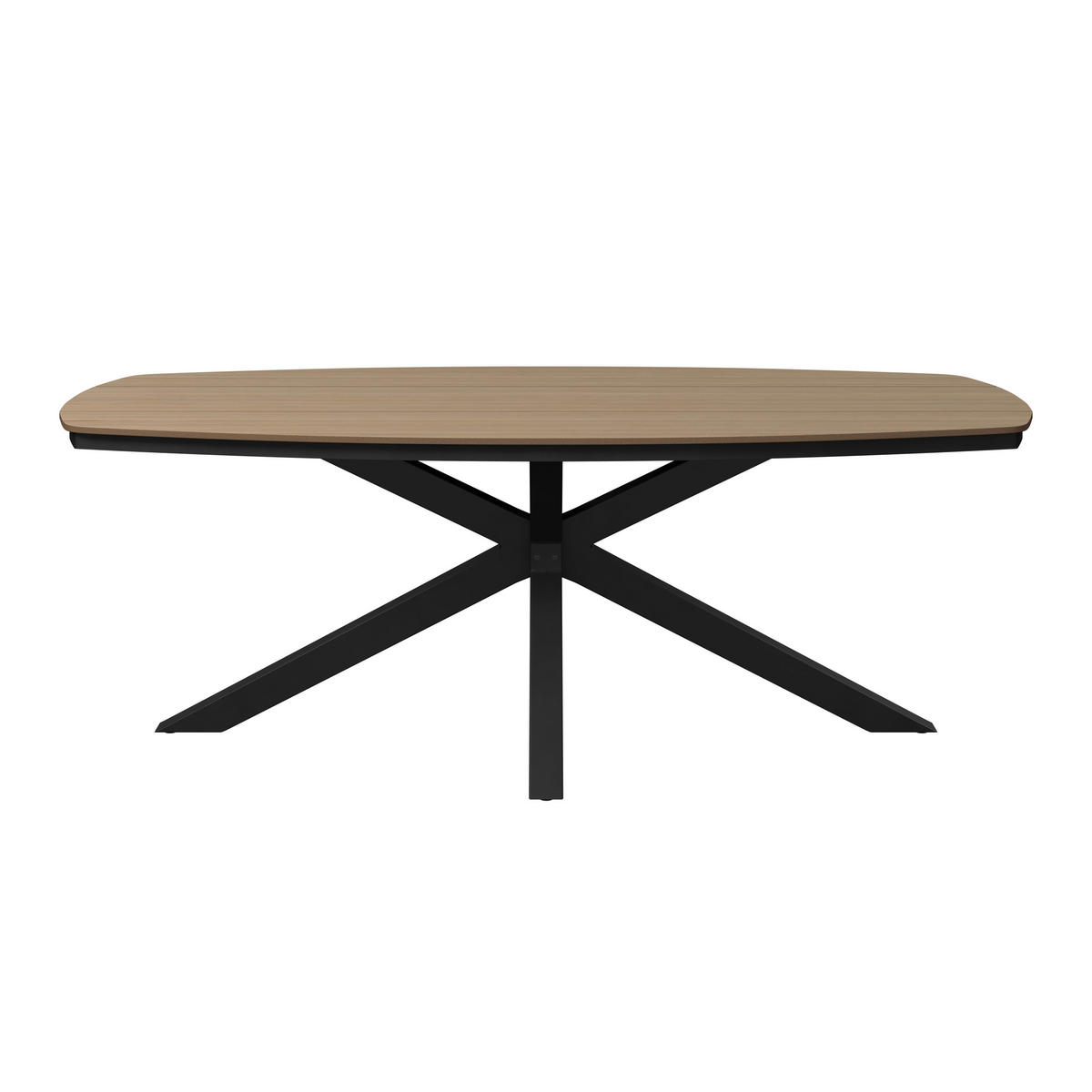 GARTENTISCH 201/75/100 cm Metall, Kunststoff Naturfarben, Dunkelgrau oval  - Dunkelgrau/Naturfarben, MODERN, Kunststoff/Metall (201/75/100cm) - Ambia Garden