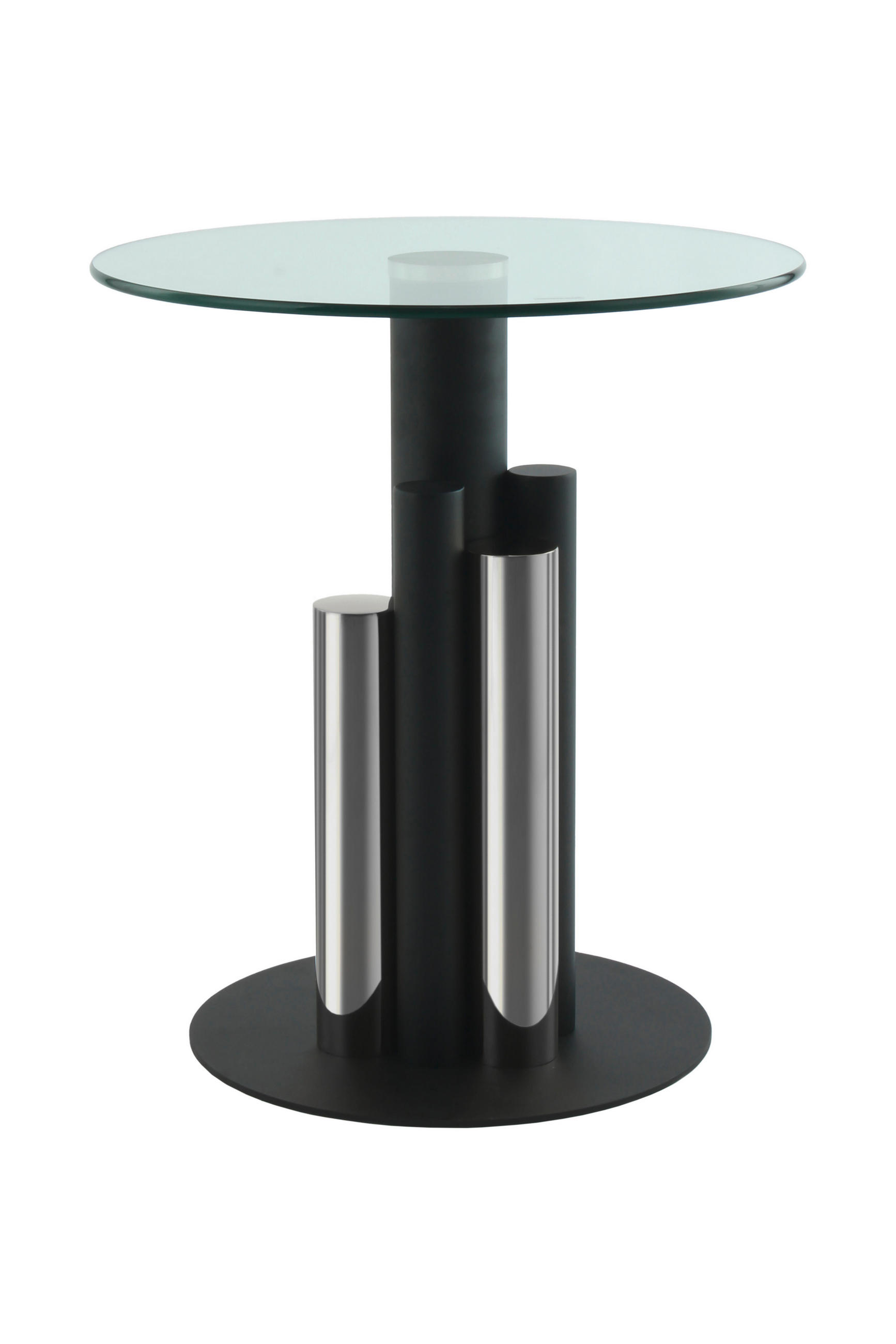 BEISTELLTISCH in Metall, Glas 46/46/52 cm  - Silberfarben, MODERN, Glas/Metall (46/46/52cm) - Kayoom