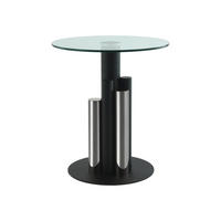 BEISTELLTISCH 46/46/52 cm Silberfarben rund  - Silberfarben, Design, Glas/Metall (46/46/52cm) - Kayoom