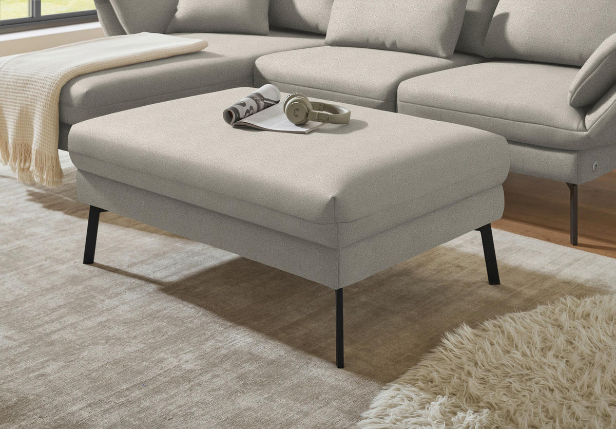 ECKSOFA  in Flachgewebe Naturfarben  175-224/255-365 cm  - Schwarz/Naturfarben, Design, Textil/Metall (175-224/255-365cm) - Dieter Knoll