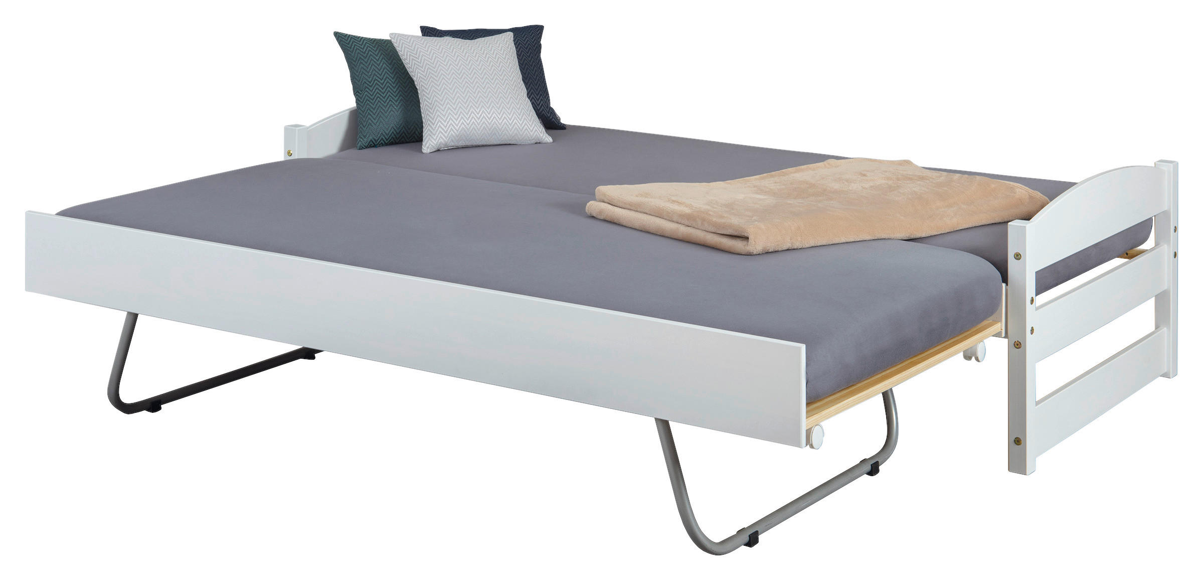 AUSZIEHBETT 90-180/200 cm  in Weiß  - Naturfarben/Weiß, KONVENTIONELL, Holz (90-180/200cm) - MID.YOU