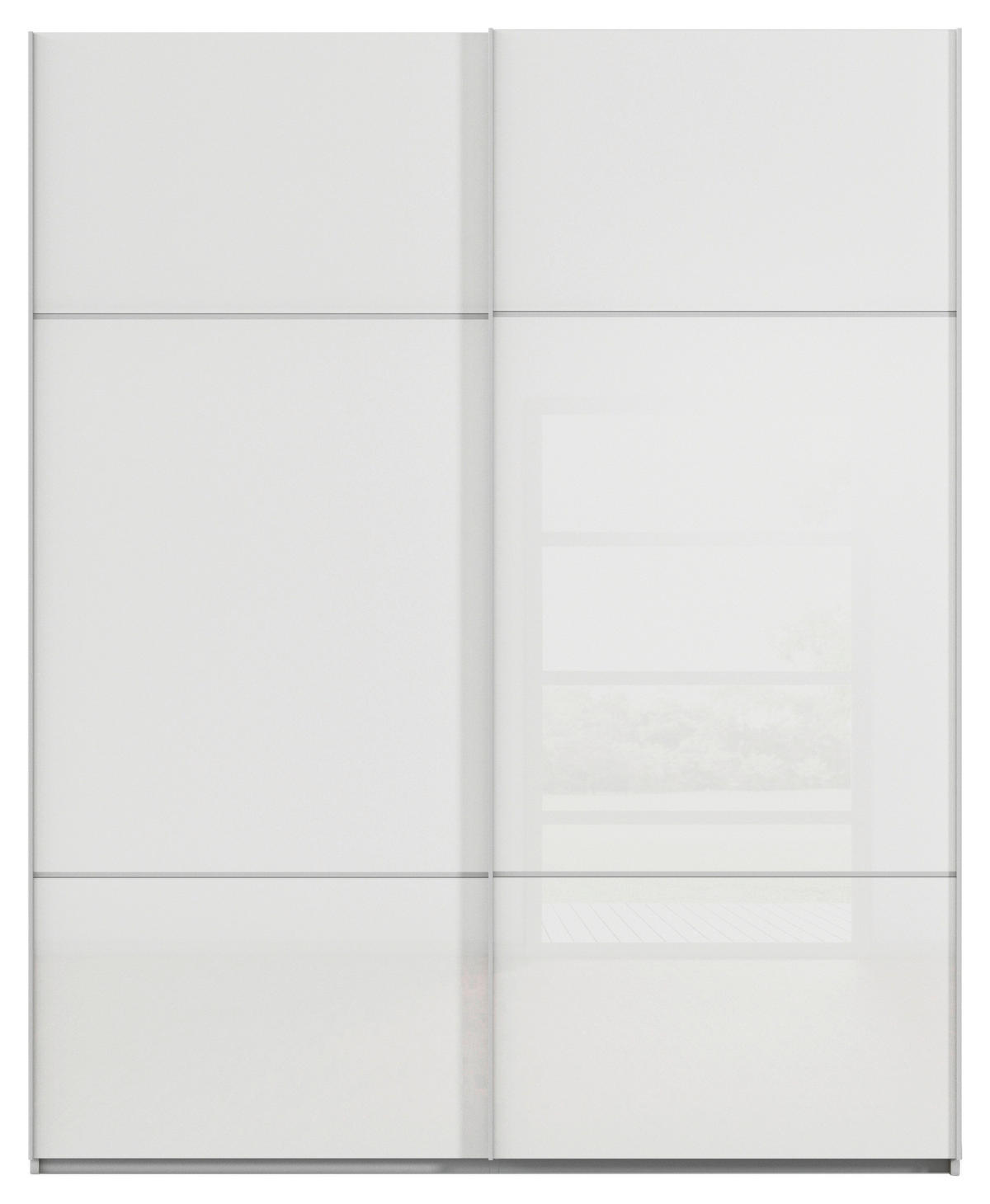 SCHWEBETÜRENSCHRANK  in Grau, Weiß  - Weiß/Grau, KONVENTIONELL, Glas/Holzwerkstoff (162/223/68cm) - Novel