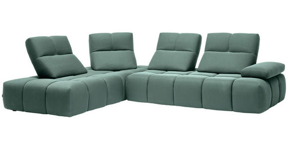 ECKSOFA in Struktur Hellblau 233/313 cm - Schwarz/Hellblau, Design, Kunststoff/Textil (233/313cm) - Emilio Belluti