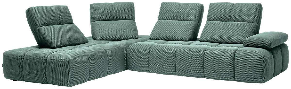 ECKSOFA in Struktur Hellblau  233/313 cm  - Schwarz/Hellblau, Design, Kunststoff/Textil (233/313cm) - Emilio Belluti