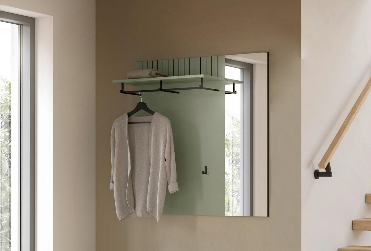 GARDEROBENPANEEL  in 106/106/27 cm  - Graugrün, Design, Holzwerkstoff (106/106/27cm) - MID.YOU