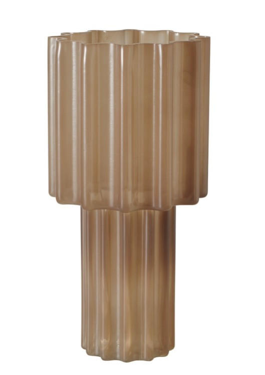 VAS  - beigebrun, Trend, glas (30,5cm) - Ambia Home