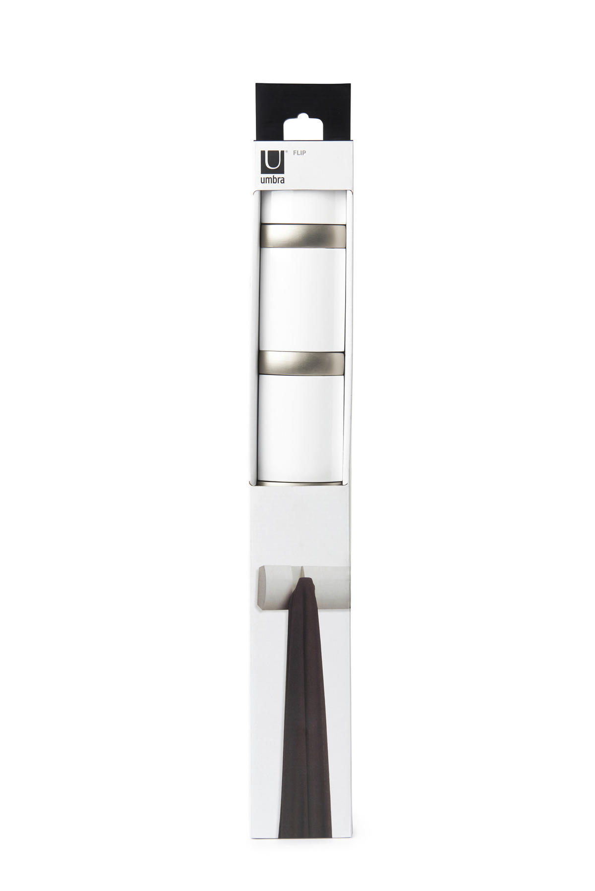 WANDGARDEROBE  in Pappel Weiß, Nickelfarben  - Weiß/Nickelfarben, Basics, Holz/Metall (51/6/3cm) - Umbra