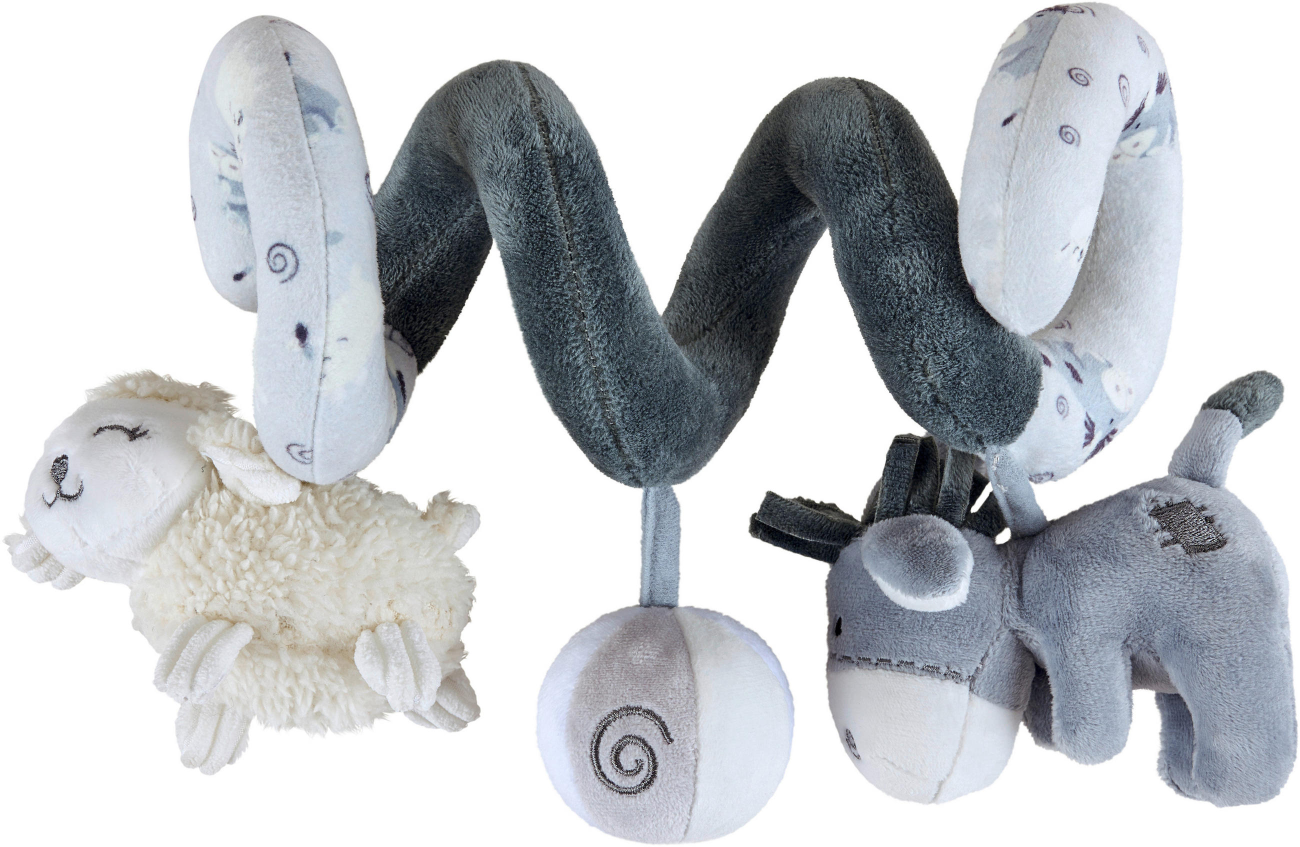 UTAZÓ JÁTÉK BABAHORDOZÓRA  - krém/sötétszürke, Basics, textil (17cm) - Patinio