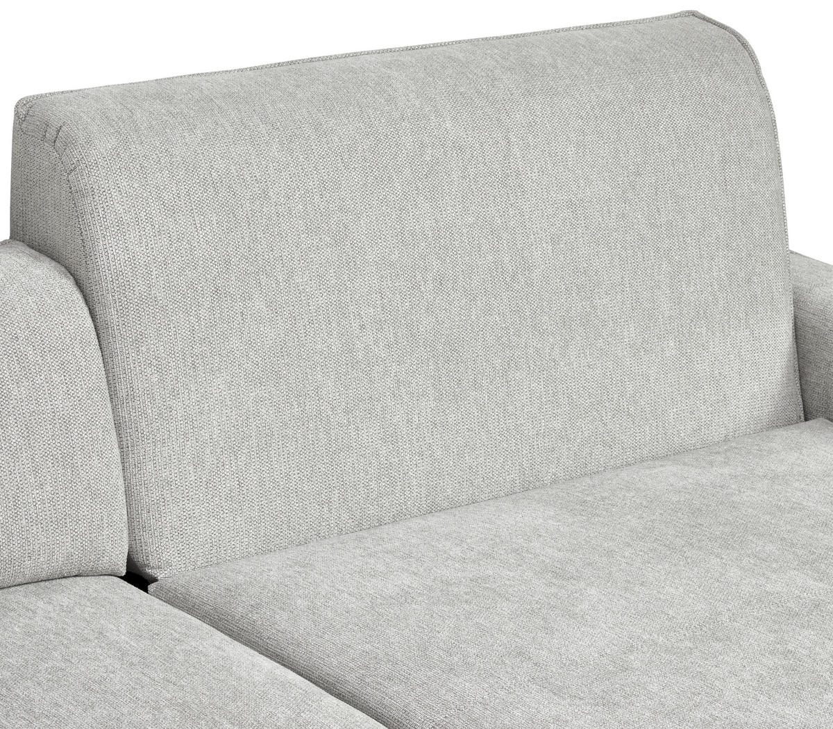 ECKSOFA in Flachgewebe Hellgrau  - Hellgrau/Schwarz, Design, Textil/Metall (190/285cm) - Johann Jakob