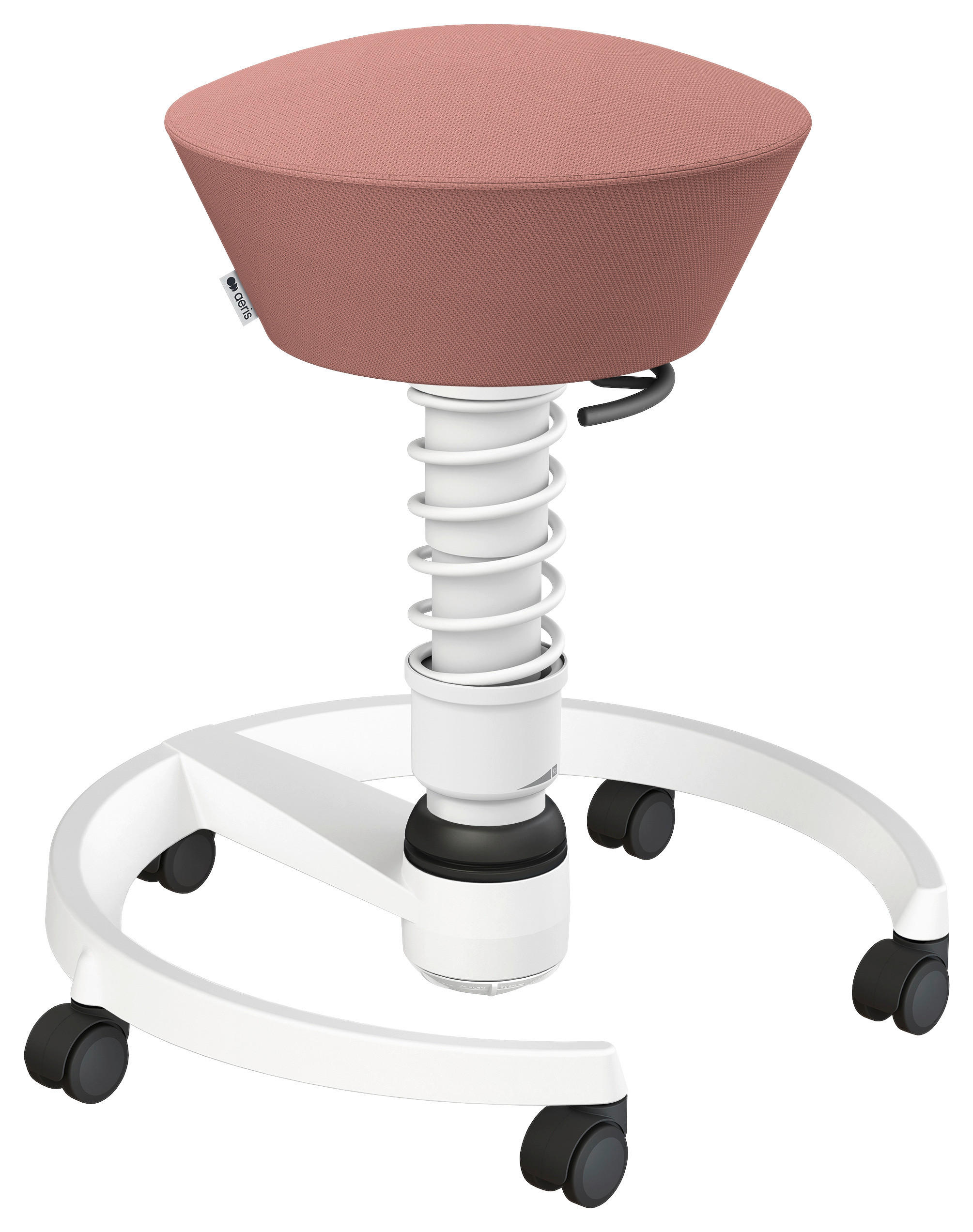 BÜROHOCKER Wollmischung Rosa, Weiß  - Rosa/Weiß, Basics, Kunststoff/Textil (55/45,66/55cm) - Aeris