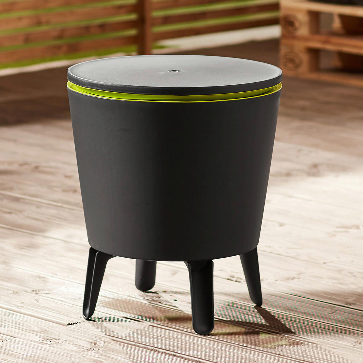 GARTEN-BARTISCH Kunststoff rund  - Anthrazit/Grün, Basics, Kunststoff (49,5/57/49,5cm) - Ambia Garden