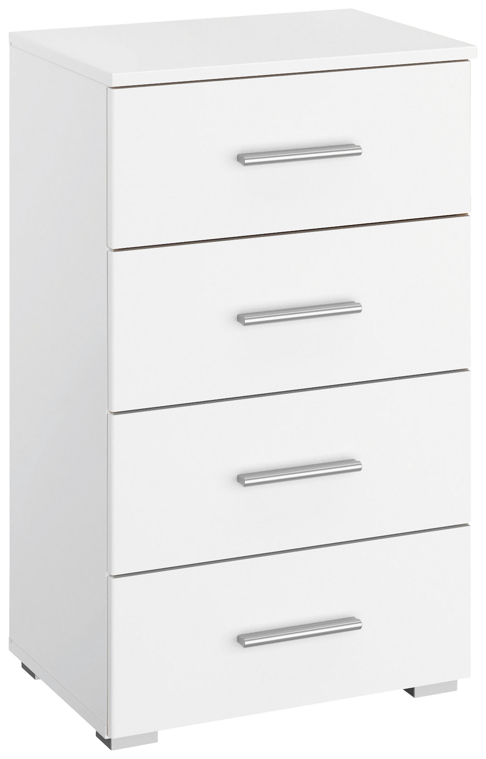KOMÓD 47/81/42 cm  - alumínium színű/fehér, Konventionell, műanyag/faalapú anyag (47/81/42cm) - Rauch Möbel